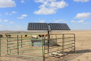 Solar panels that are used on the ranch
