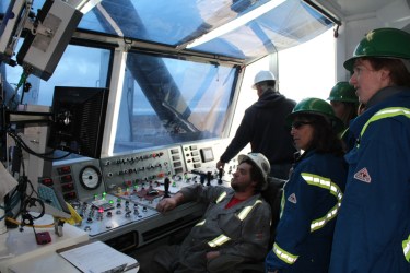 Control room on drilling rig #129 in the Jonah Field near Pinedale Wyoming, operated by Encana Oil and Gas to produce natural gas for American Energy supplies.