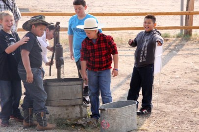 The Big Piney 4th Grade visits the Historic Sommers Ranch Homestead in Pinedale, Wyoming where they experienced life as a homesteader, including pumping and hauling water by hand