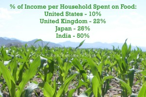 US spends the least amount per household on food