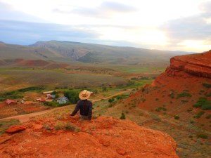 Kody looks over the Red Canyon Ranch during his internship.